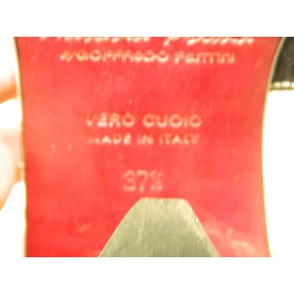 Vtg Goffredo Fantini Boots Sz 7 Black White Leather Ankle Boots Floral Appliqué - Picture 15 of 16